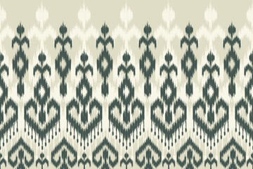 Hand drawn tribal style fabric pattern. Ethnic Ikat oriental seamless pattern. Edge decoration. for carpet, clothing, batik, motif.