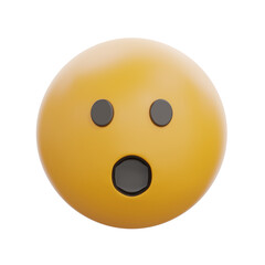 Fototapeta premium Surprised Face Open Mouth 3D Emoji