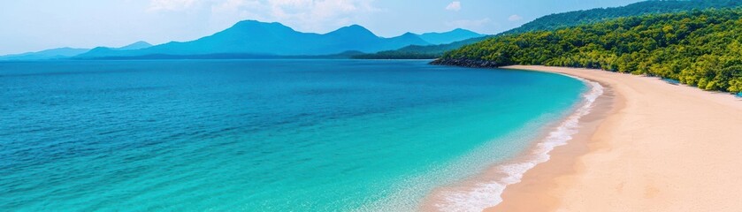 Fototapeta premium Aerial view of a stunning Thai island landscape with white sand beaches and turquoise waters