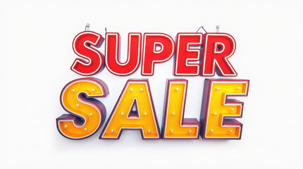 Vibrant Colorful Super Sale Banner Graphic for Promotions and Discounts