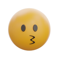 3D Kissing Face Emoji Emoticon Illustration
