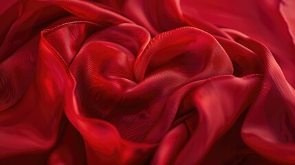 Obraz premium A detailed shot of bright red fabric with texture and pattern visible