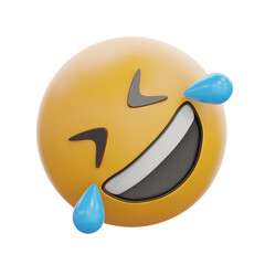 Rolling On The Floor Laughing Emoji 3D Render