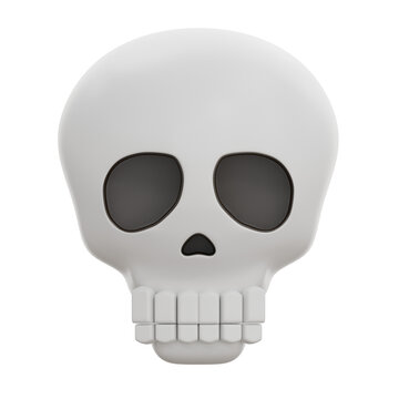 3D Skull Face Emoji Emoticon Design