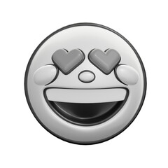 Retro 3D Heart Eyes Smiling Face Emoticon Icon