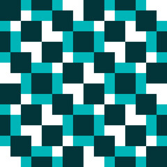 Seamless pattern with geometric motifs in three colors