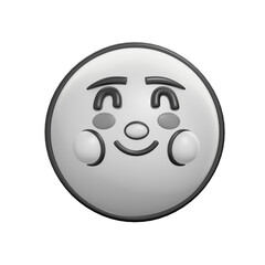 Retro 3D Smiling Face Emoticon Illustration