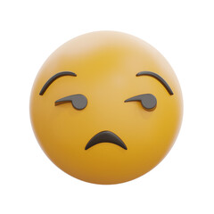 3D Unamused Face Emoji Emoticon Design