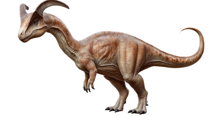 Fototapeta premium Tyrannosaurus rex isolated on a white background, showcasing this gigantic prehistoric dinosaur as a toy-like illustration