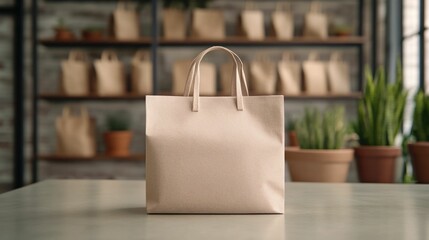 Sustainable fashion brand packaging made from recycled materials featuring eco conscious branding with a deep depth of field