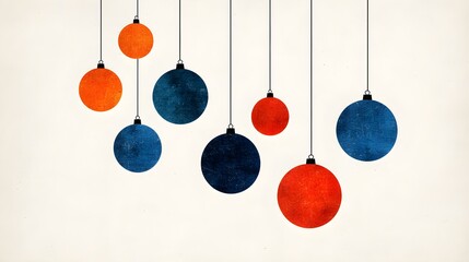 Colorful hanging ornaments in a minimalist design