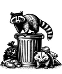 Raccoon on Trash Can © Georgi