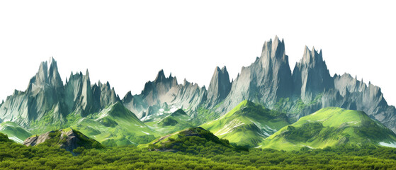 Fototapeta premium Green and snow Mountain Range Landscape