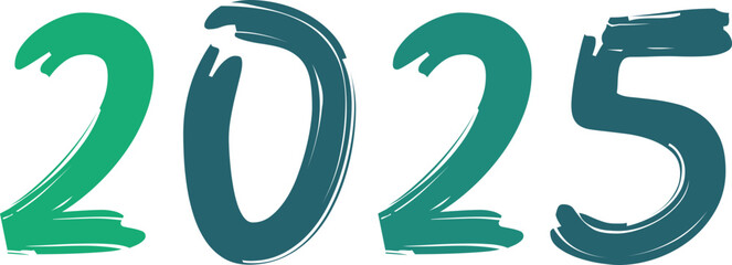 Fototapeta premium Happy New Year 2025 typography template calendar cover. Vector design for poster, banner, greeting card and invitation.