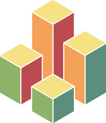 Obraz premium Cube logo, geometric vector design. Box logotype company, trendy techno emblem in isometric 3D style.