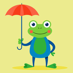 frog with umbrella