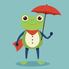 frog with umbrella