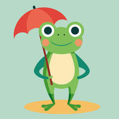 Obraz premium frog with umbrella
