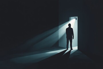 Obraz premium Man Standing in the Light