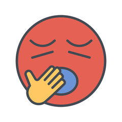 Fototapeta premium Yawning Face Vector Icon