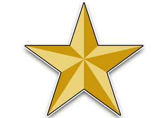 Pegatina de estrella amarillo claro oscuro