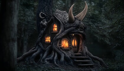 Terrifying houses in the forest