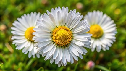 Obraz premium Heart-shaped center daisy flower symbol of love and beauty in nature