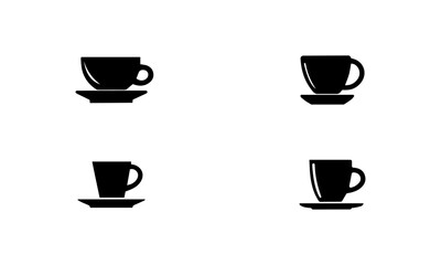 Obraz premium cup simple silhouette set in black and white