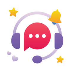 Gradient color illustration for Customer support