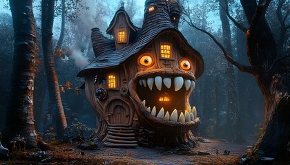 Terrifying houses in the forest