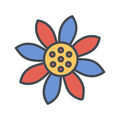 Sunflower Symbol Vector Icon