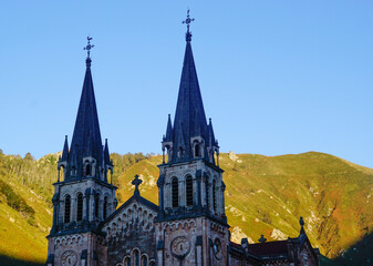La basílica de Santa María la Real, Covadonga, Asturias, Spain