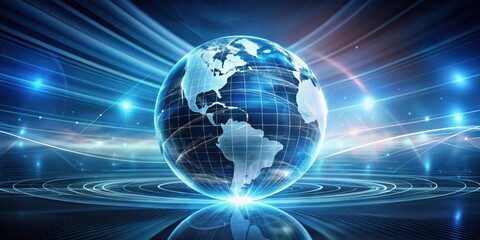 Obraz premium Futuristic Abstract Globe Tech Innovation Pattern Background for Future Concept Design