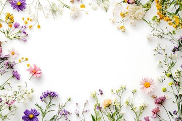 Obraz premium Floral Frame on White Background