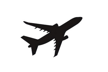 Silhouette of a large airplane flying above the clear sky, symbolizing travel, adventure, and freedom in aviation.