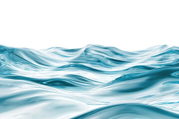 Serene turquoise ocean waves captured in motion against a transparent background, showcasing the beauty and fluidity of water in nature.