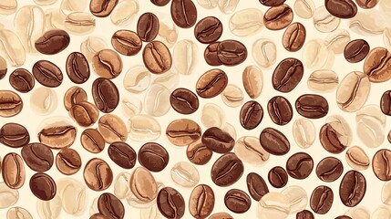 Obraz premium A seamless pattern of coffee beans.