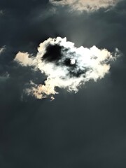 Moon and sun in the beautiful sky, dusk and amazing views