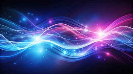 Obraz premium Enchanting abstract waves of glowing blue and purple energy on vibrant swirling lines
