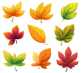 Obraz premium Scanned birch and linden leaves. The veins and textures of wildlife can be seen. Autumnal decorative elements.