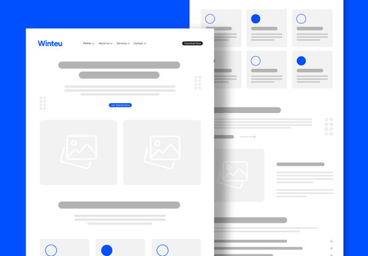 Business Wireframe Landing Page Layout