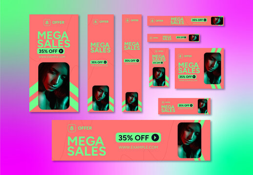 Mega Sale Web Banner Ads Set
