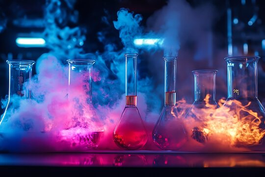 Science Experiment with Colorful Smoke