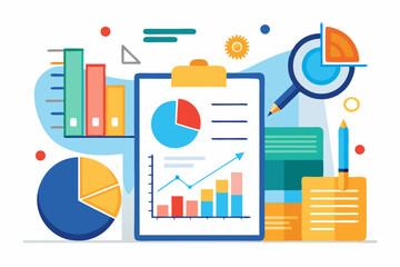 Financial Report Analysis with Colorful Graphs and Charts – Perfect for Business Presentations