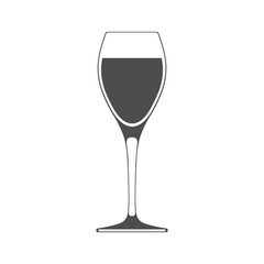 Obraz premium Sign of glass of wine with wine isolated on white background. 