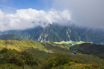 大観峰から見た黒部湖と裏立山連峰