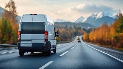 Fast Shipping Van on a Scenic Road
