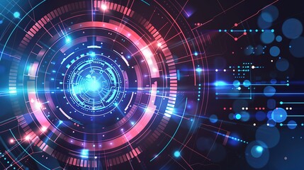 Obraz premium Background of Digital Abstracts in Artificial Intelligence, Data Transmission and Encryption, and Scientific Research - a complex and innovative visual. The background of digital abstracts involving a