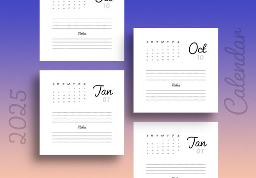 Minimalist 2025 Calendar Template
