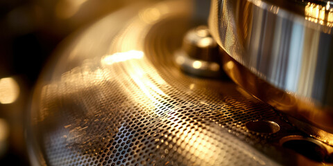 Obraz premium A close up of a metal object with a lot of detail